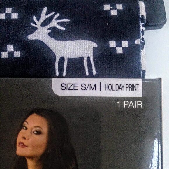 West Loop Women's S/M Holiday Fleece Leggings Snowflake Fair Isle Winter Printed - Picture 2 of 7